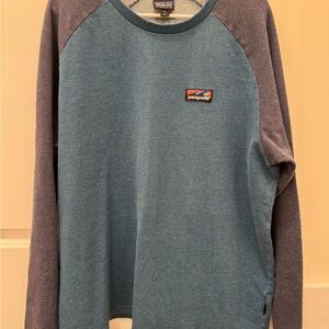 Patagonia Big Sur Blue Board Short Label Lightweight Crew Sweatshirt Men's XL